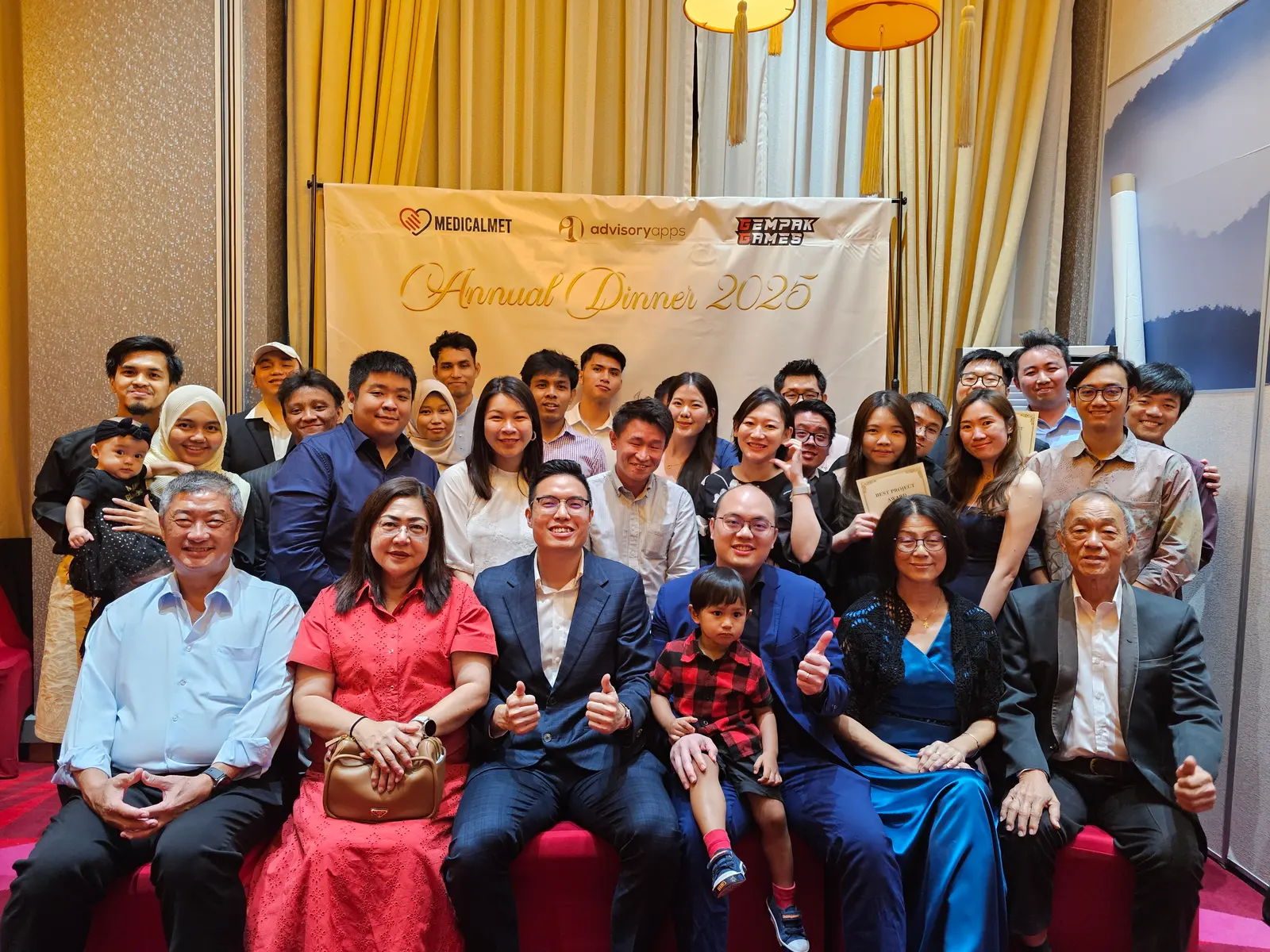 Advisory Apps team group photo at the company annual dinner in Kuala Lumpur